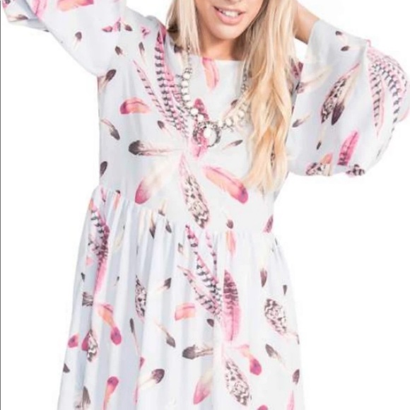 BUDDY LOVE Eva Pale Blue Heather Tie Back Dress S - Picture 1 of 7